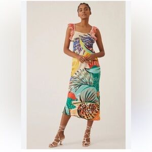 ✨ Anthropologie Ruffled Floral Dress Sz MP